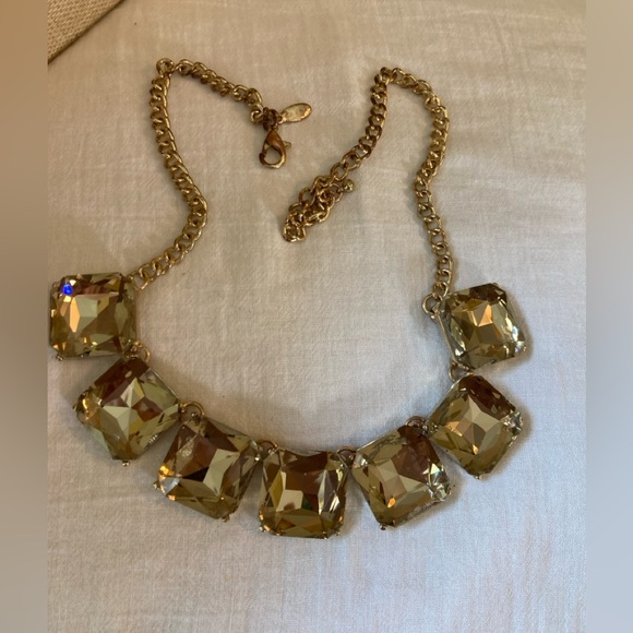 Jeweled Bib Necklace Square Faceted - Picture 1 of 7